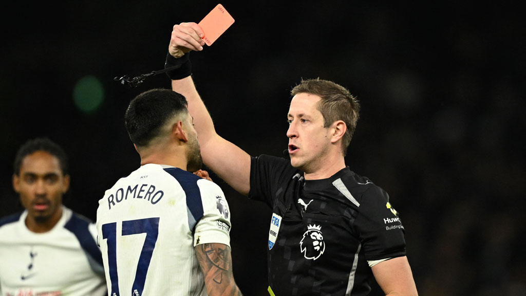 Romero charged by FA over conduct following Liverpool red card